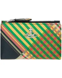 Vivienne Westwood Multicolor Saff Print Slim Flap Card Holder Combat