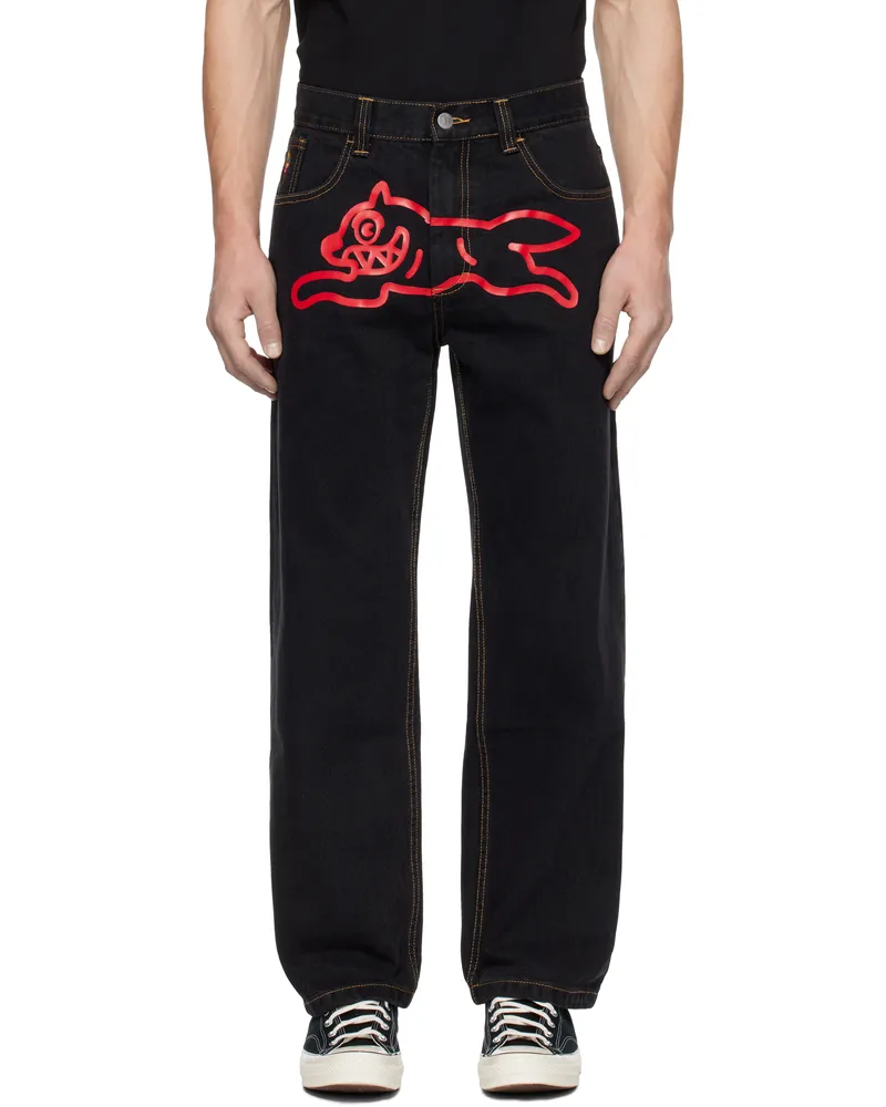 ICECREAM Black Running Dog Double Scoop Jeans