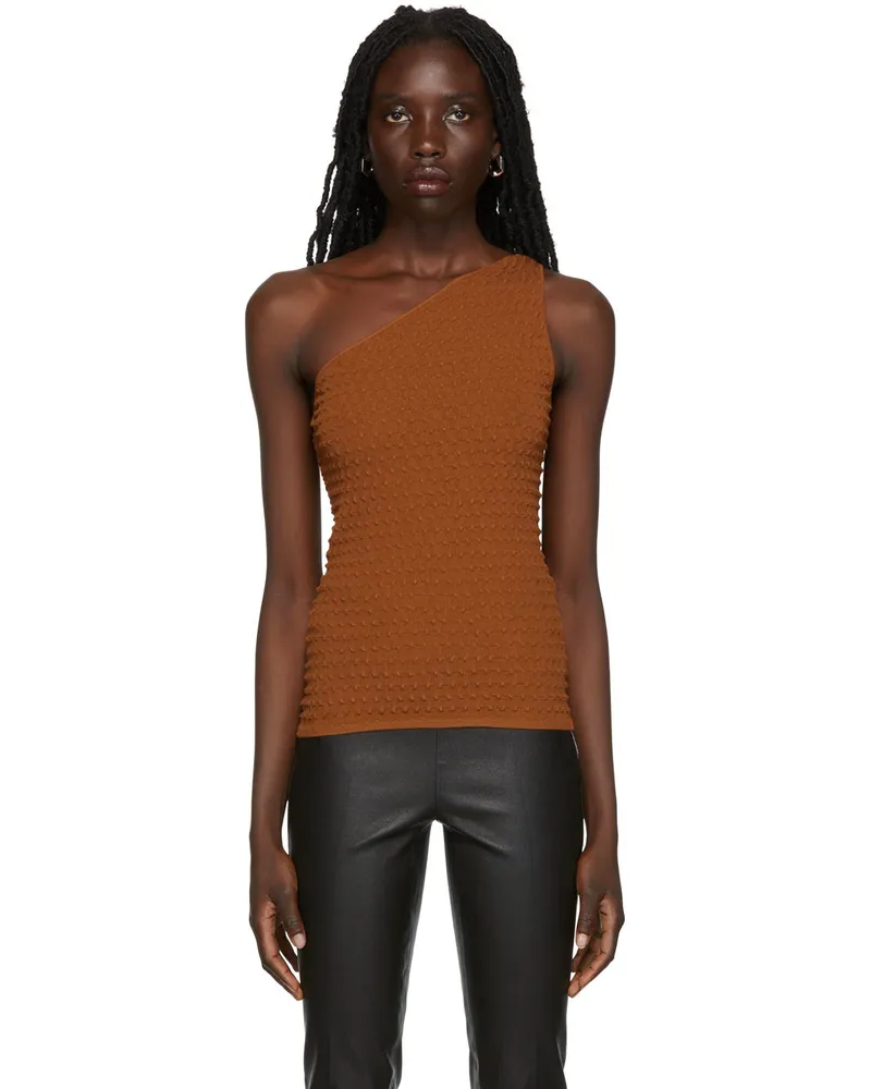 Helmut Lang Brown Viscose Tank Top Pecan