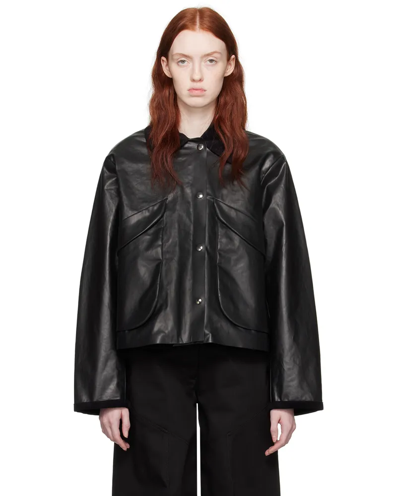 KASSL Black Coated Jacket 0001