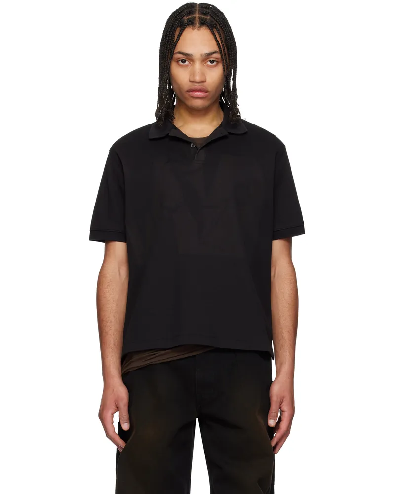 JiyongKim Black Sun-Bleached Pack Polo Black