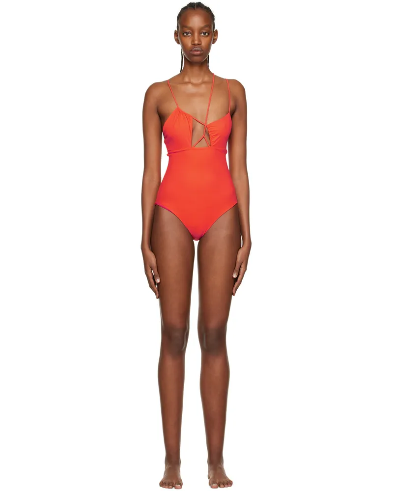 Nensi Dojaka SSSENSE Exclusive Orange Strappy One-Piece Swimsuit 489