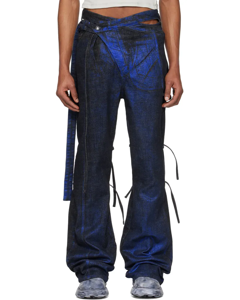 OTTOLINGER SSENSE Exclusive Black & Blue Signature Wrap Denim Jeans Black