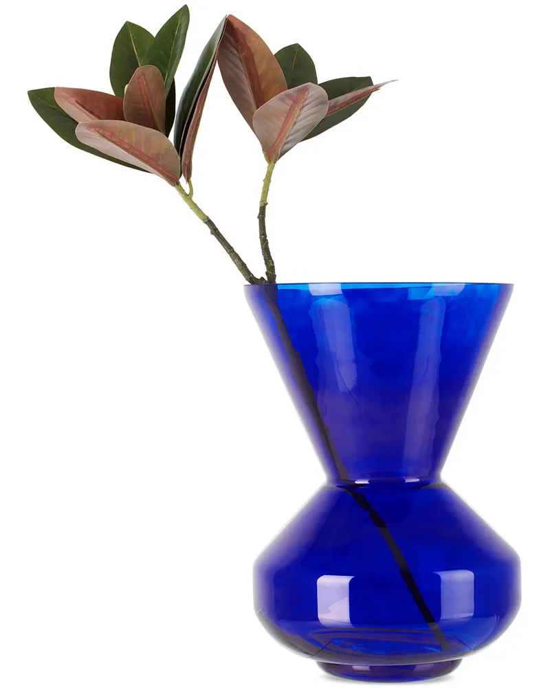 POLSPOTTEN Blue Thick Neck Vase Dark