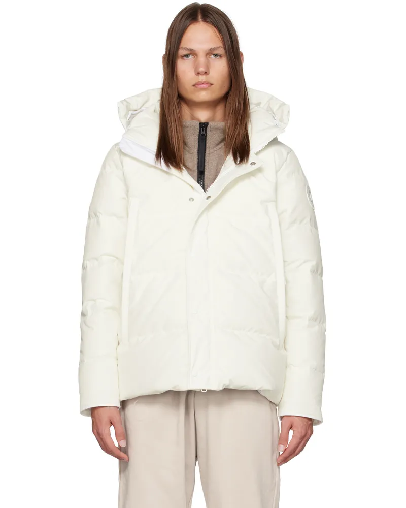 Canada Goose White HUMANATURE Wyndham Down Jacket Greige