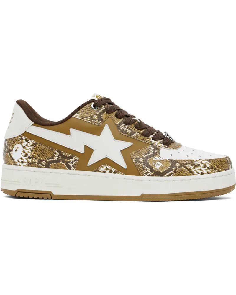 BAPE SSENSE Exclusive Tan & White Tape STA Sneakers Bwx