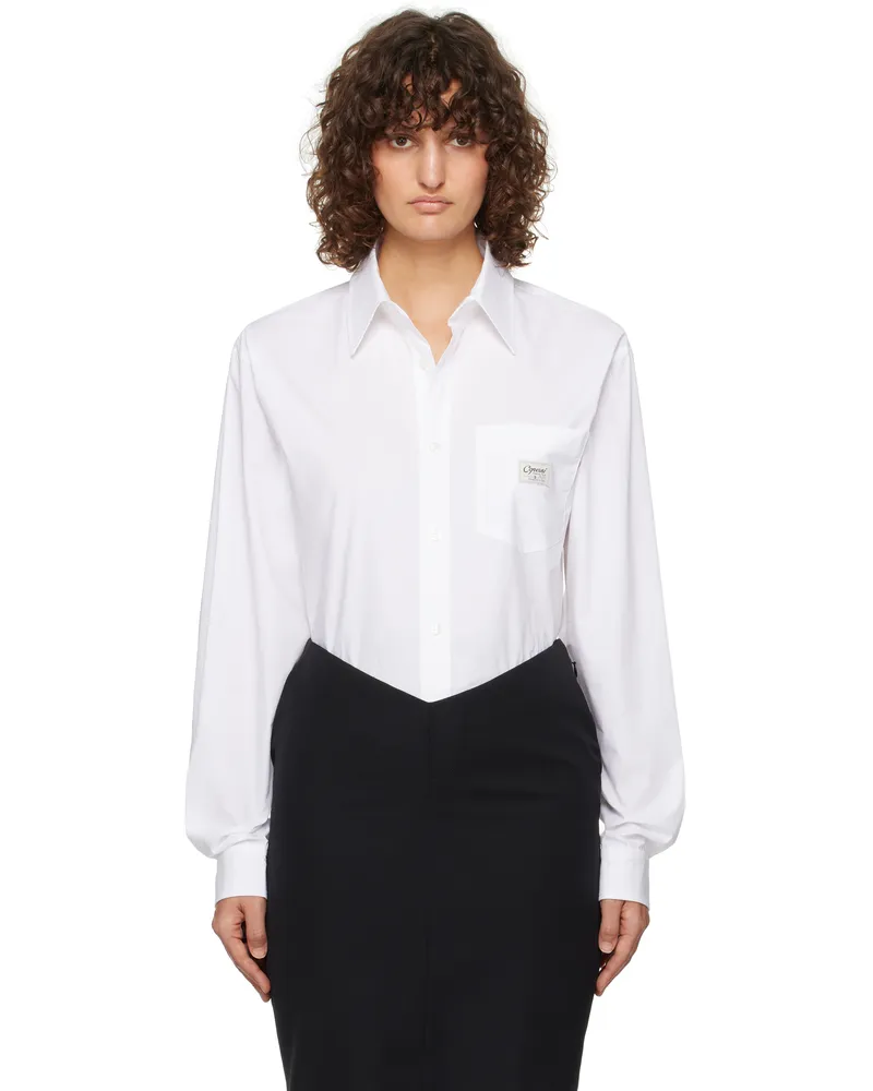 COPERNI White Cotton Poplin Shirt Bodysuit White