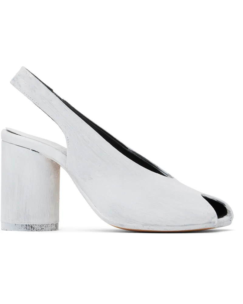 Maison Margiela White Painted Anatomic Heeled Sandals H5515