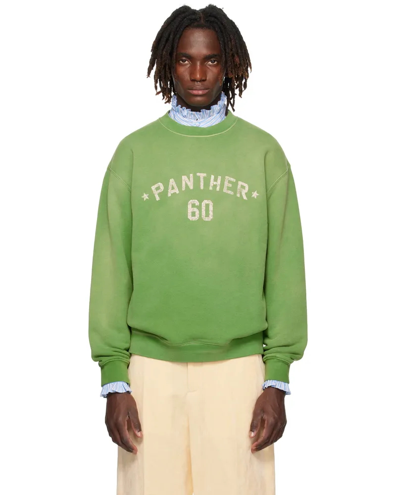 Valentino Garavani Green 'Chez Valentino' Print Cotton Sweatshirt 9lr