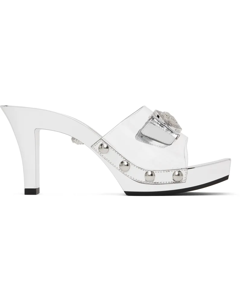 Versace Silver Medusa Buckle Transparent 60mm Heeled Sandals 2t08p-trasparent+sil