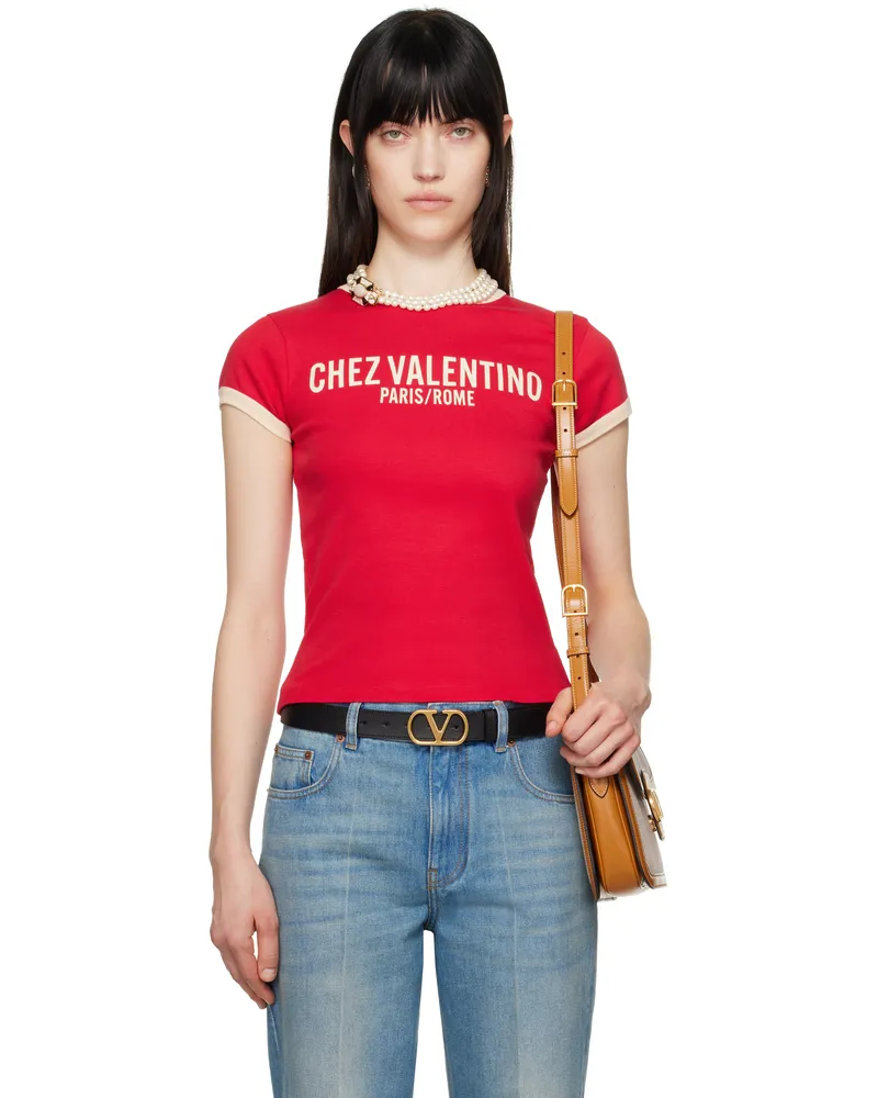 Valentino Garavani Red Jersey Cotton T-shirt Qsj