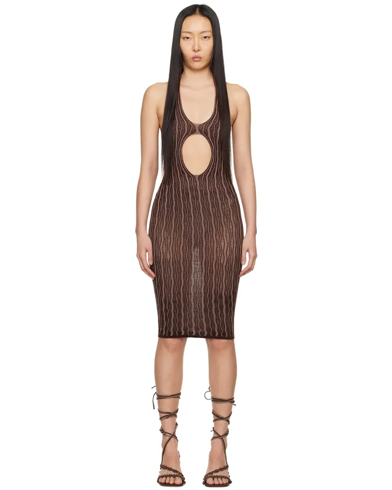 Isa Boulder SSENSE Exclusive Brown Cactus Minidress Yamsoil