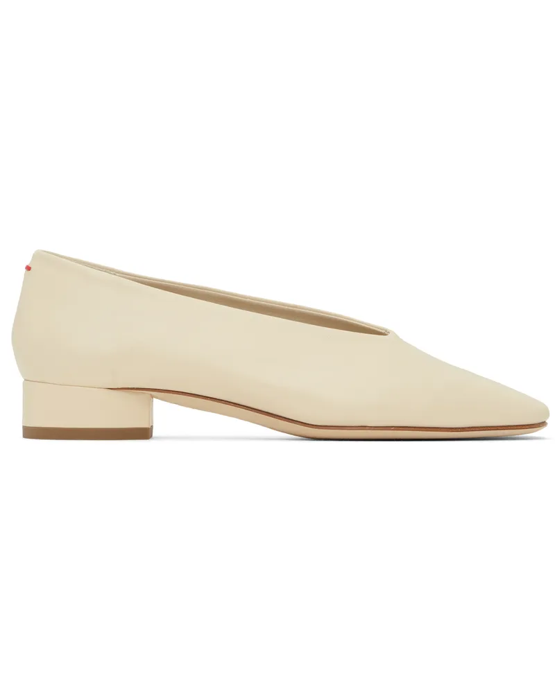 aeyde Off-White Delia Leather Ballerina Flats Creamy