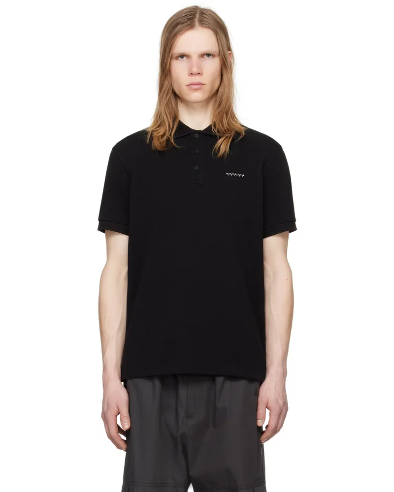 Moncler Black Bonded Polo Black