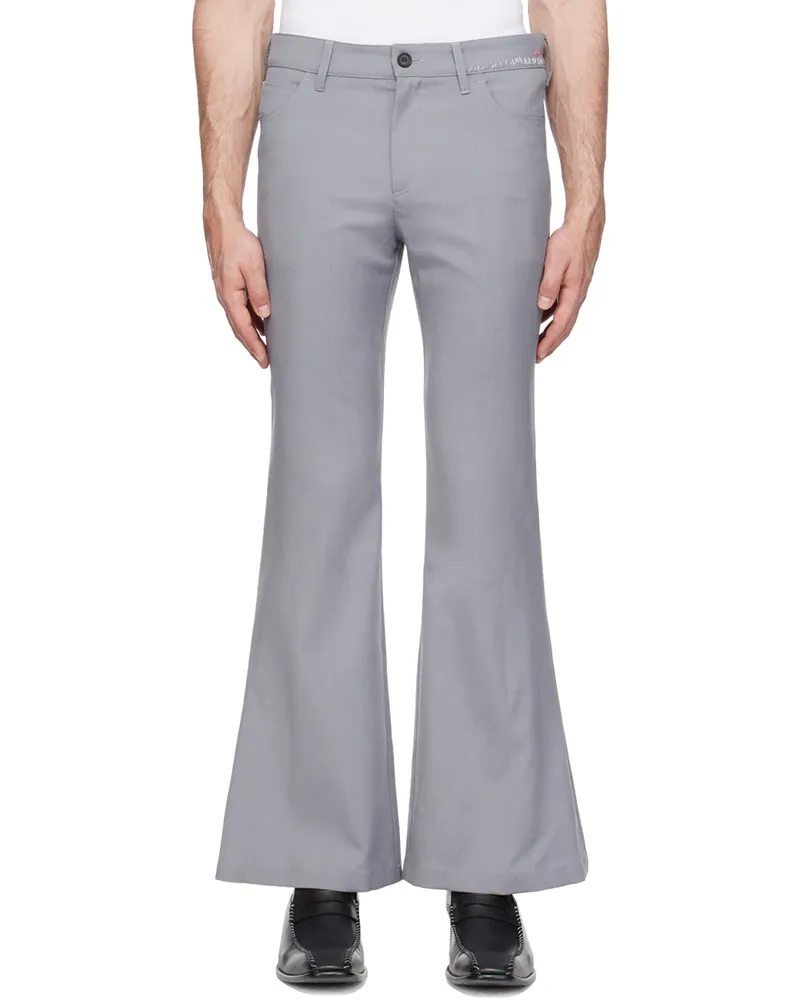 Marni Gray Embroidered Trousers 00n30