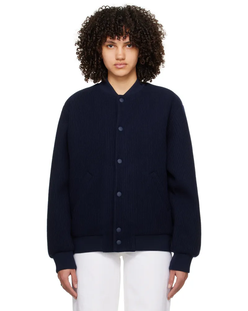 A.P.C. Navy Mick Bomber Jacket Iak