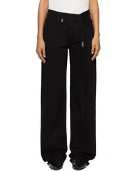 Ann Demeulemeester Black Meya 5-Pockets Asymmetric Waistband Jeans Black