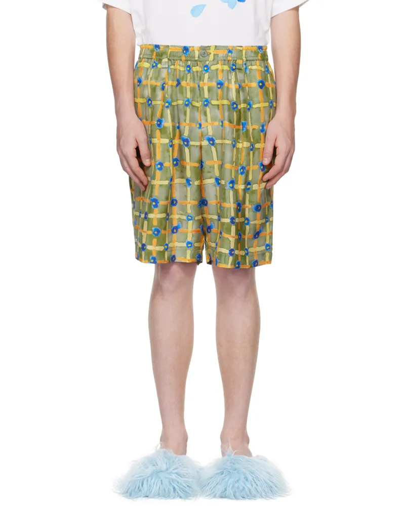 Marni Green Saraband Shorts Sav67