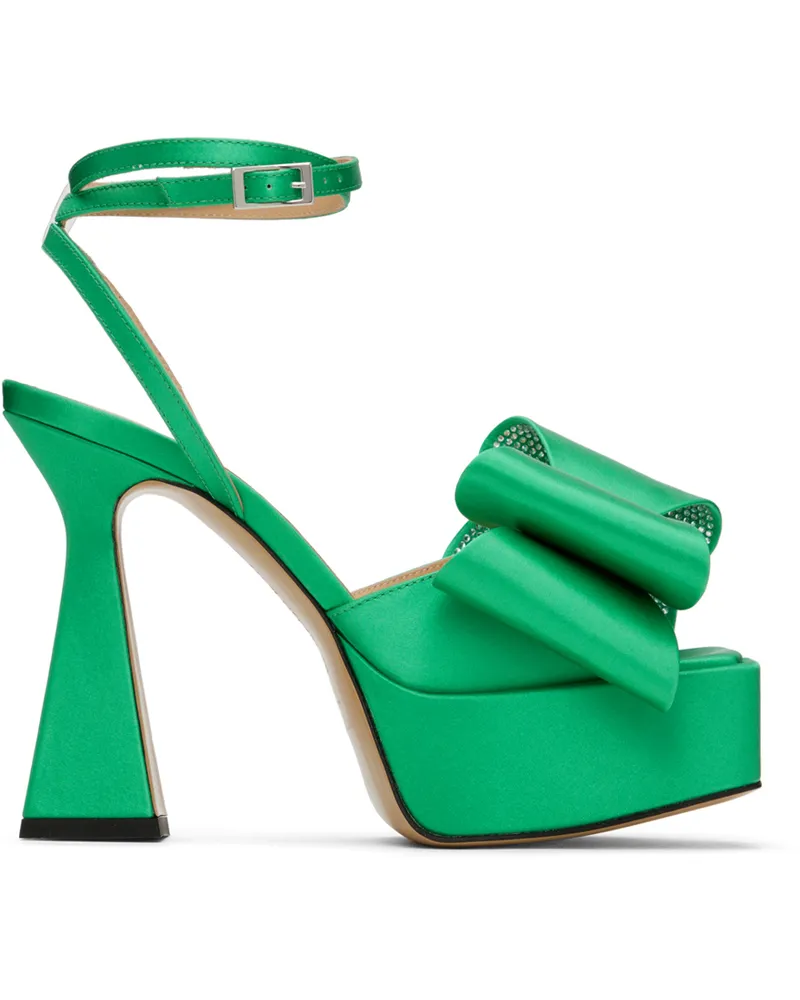 Mach & Mach Green 'Le Cadeau' 140 Platform Heeled Sandals Green