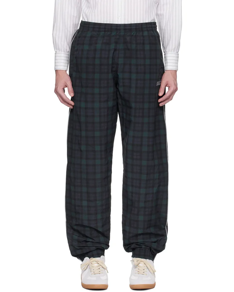 Martine Rose Navy & Green Printed Track Pants Blk