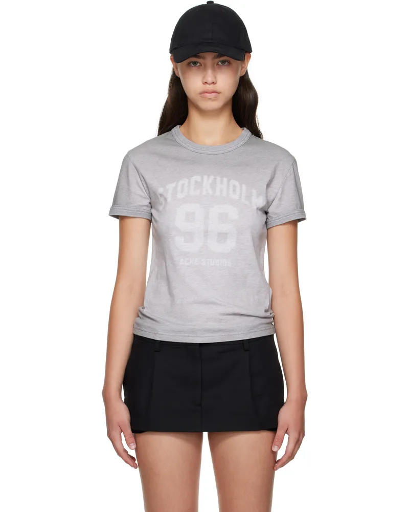 Acne Studios Gray Sprayed Vintage Logo T-shirt 990