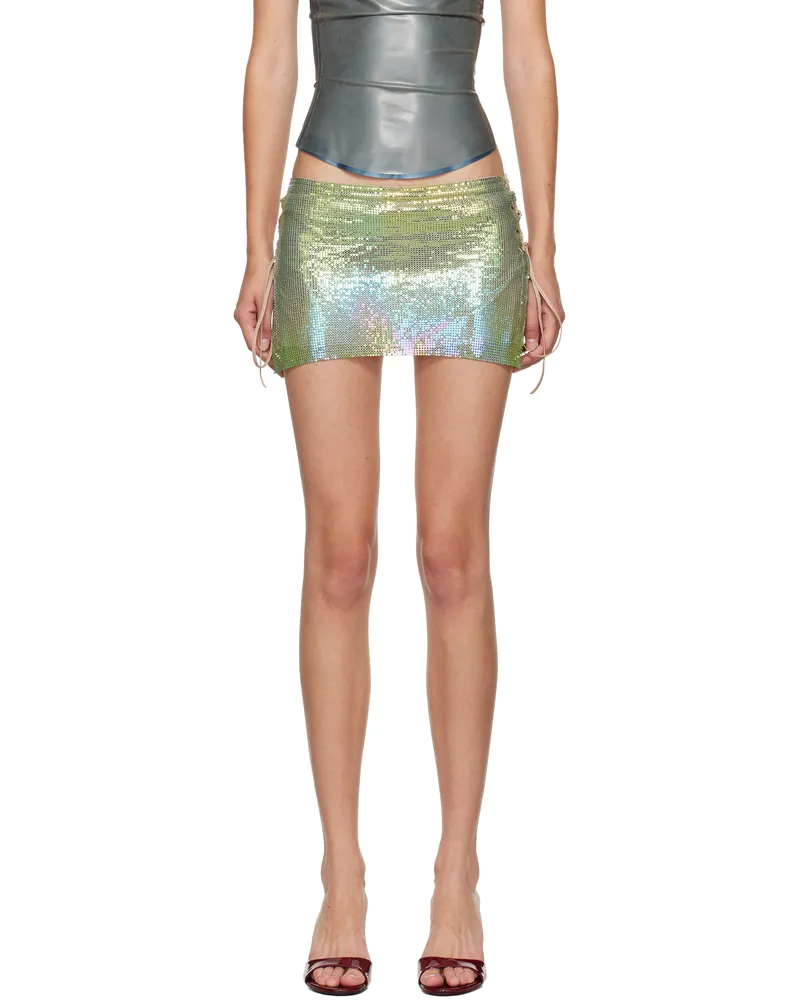 Poster Girl Green & Blue Sabrina Lace-Up Miniskirt Ultra