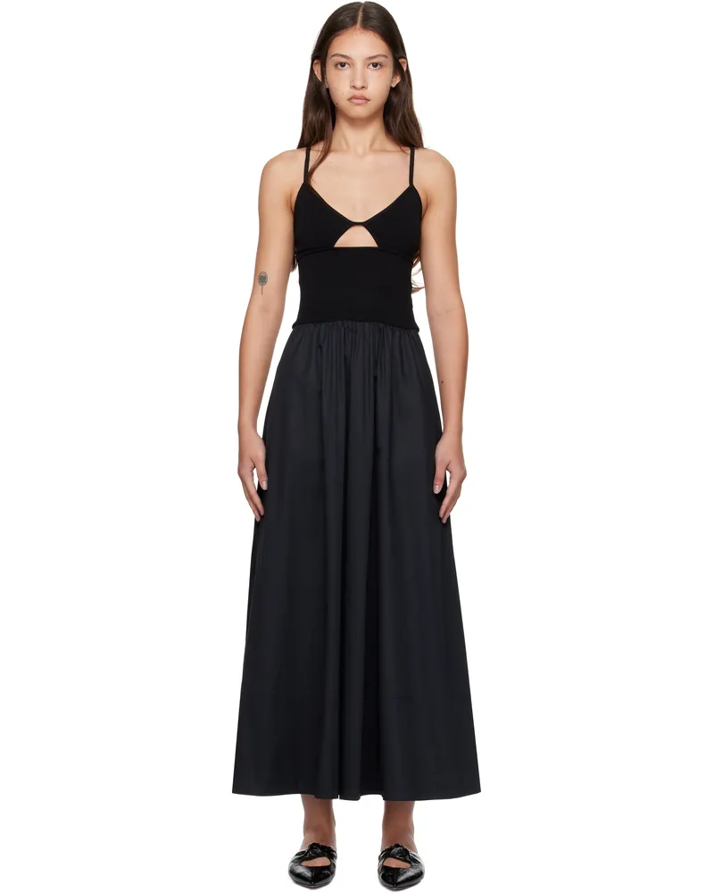 St. Agni Black Knit Cami Midi Dress Black