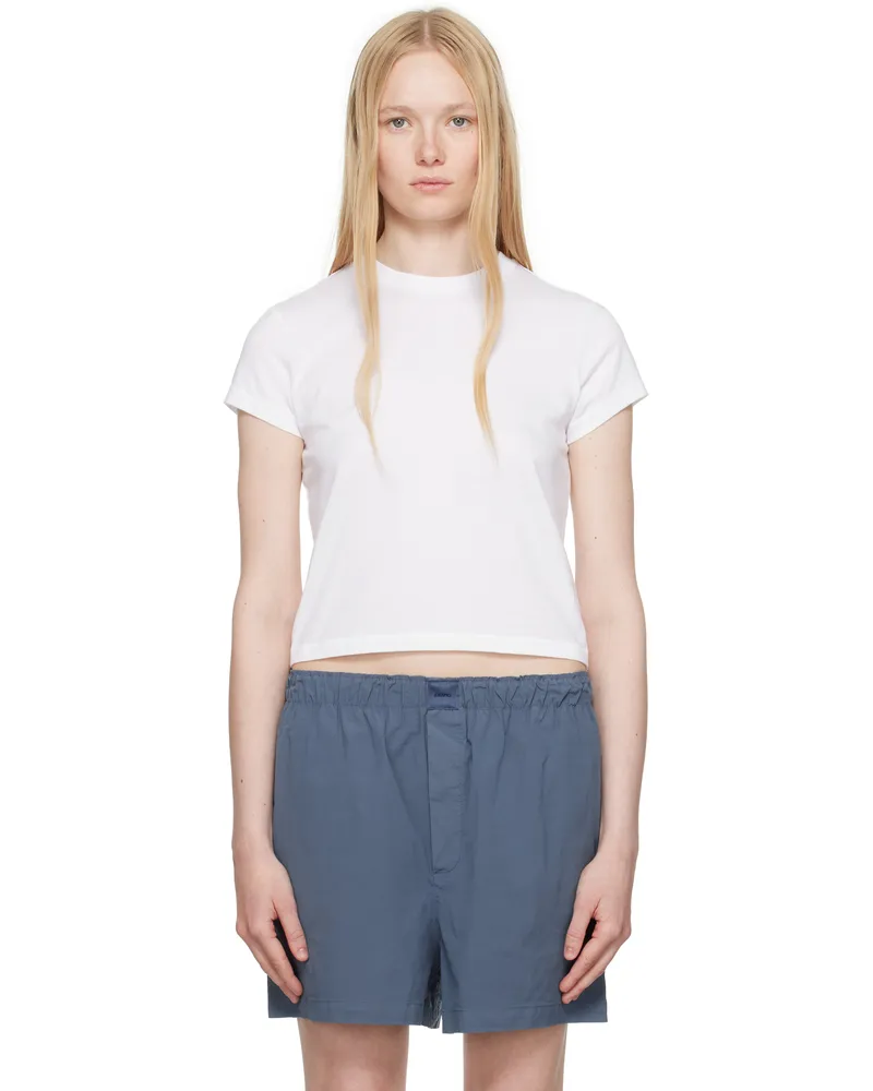 SKIMS White Relaxed Tees Shrunken T-shirt Snow