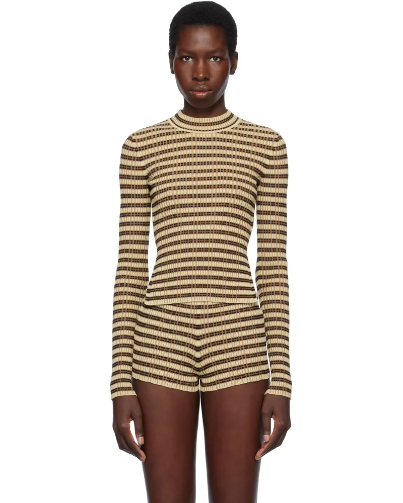 Nanushka Beige Perrie Top Multicolor