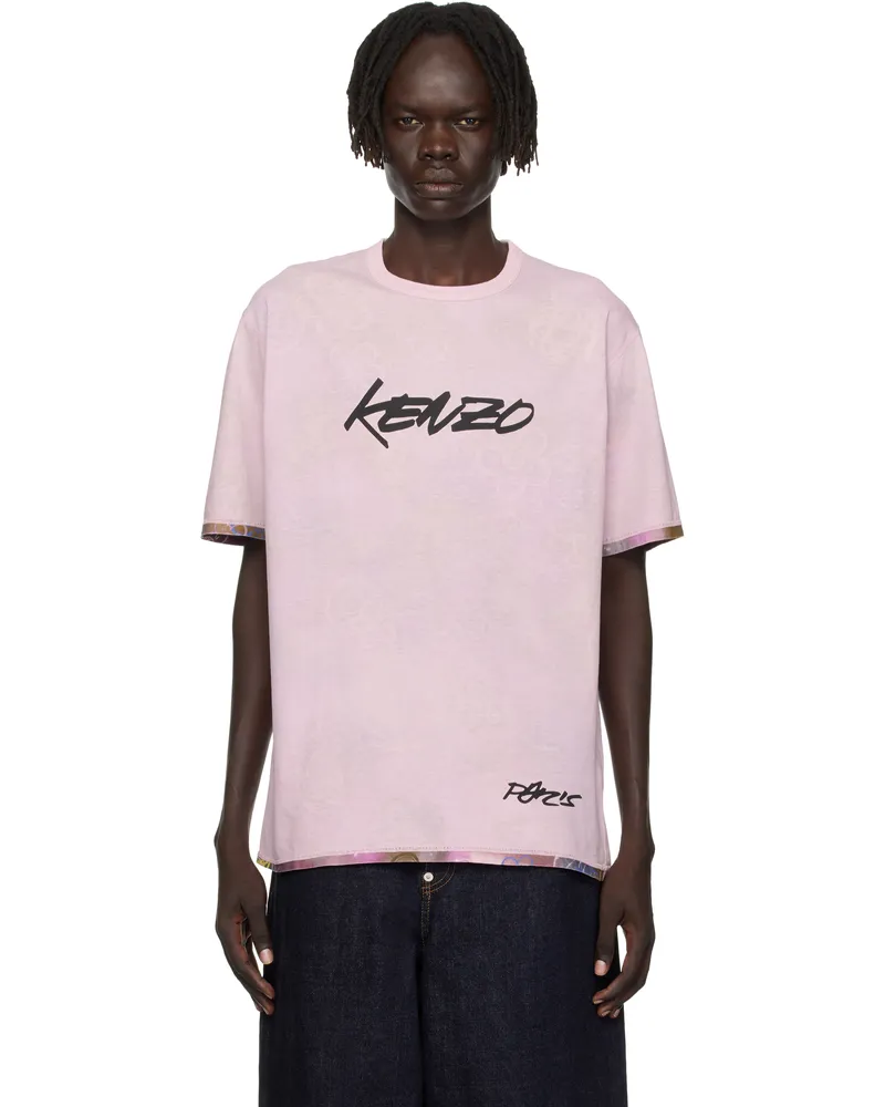 Kenzo Pink Kenzo Paris Futura 2000 Edition Reversible T-shirt Rose
