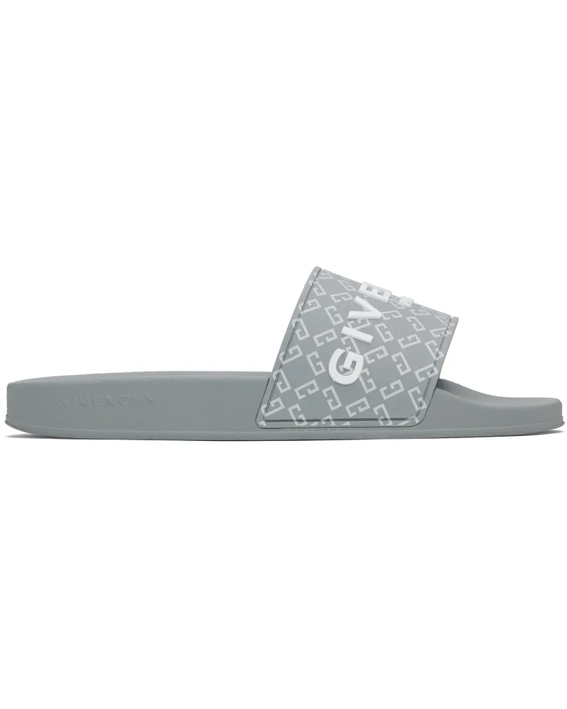 Givenchy Gray Monogram 72 Pool Slides 030-medium