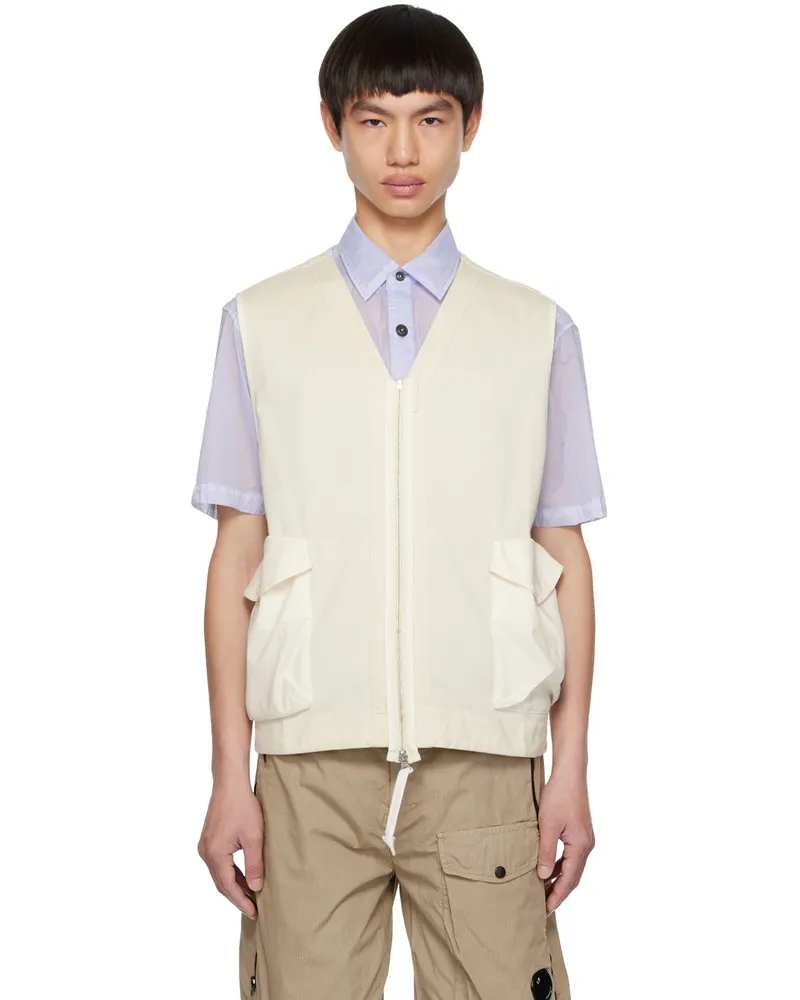 C.P. Company White Zip Vest 103