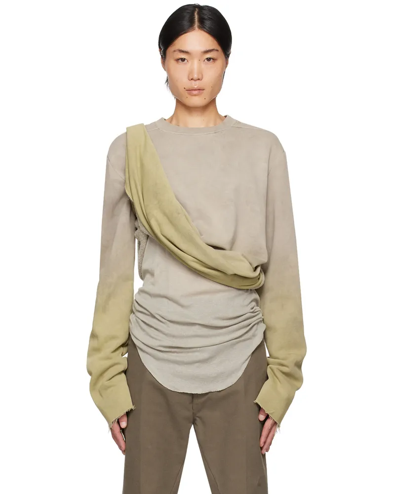 Rick Owens Moncler + Rick Owens Taupe & Green Subhuman Sweatshirt 117