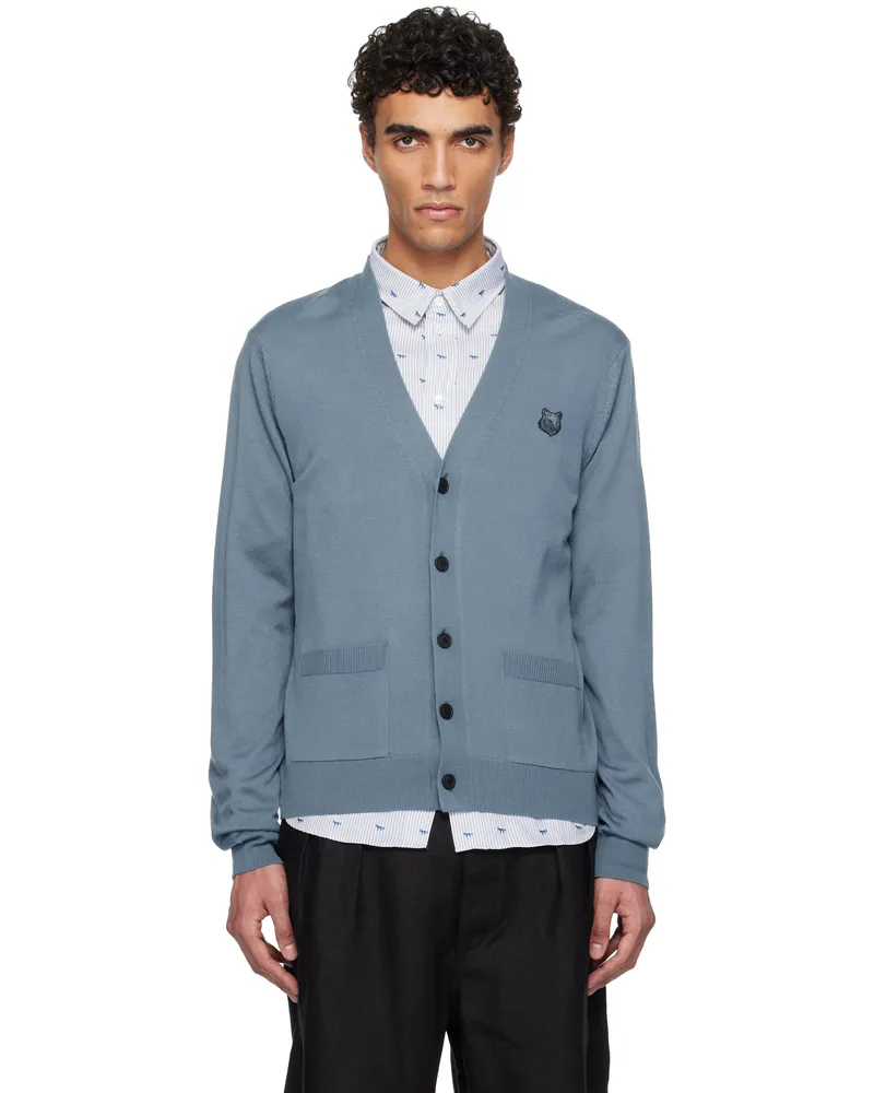 Kitsuné Blue Bold Fox Head Patch Regular Cardigan 0075
