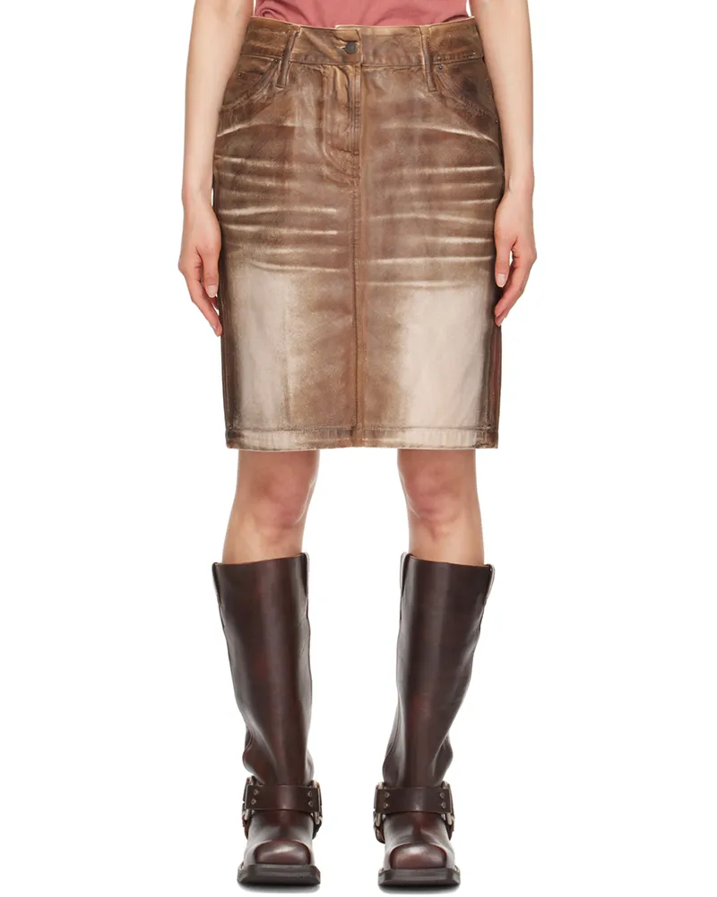 Acne Studios Brown Printed Miniskirt Aii