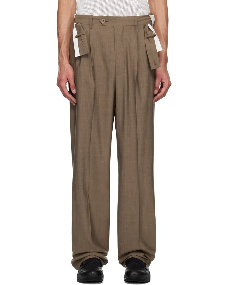 Magliano Brown Link Double Pleats Trousers 54