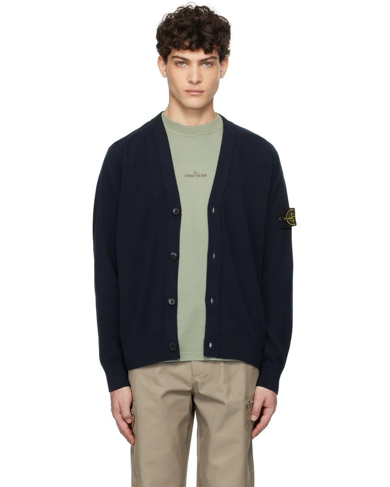 Stone Island Navy Light RWS Geelong Wool Cardigan V0020