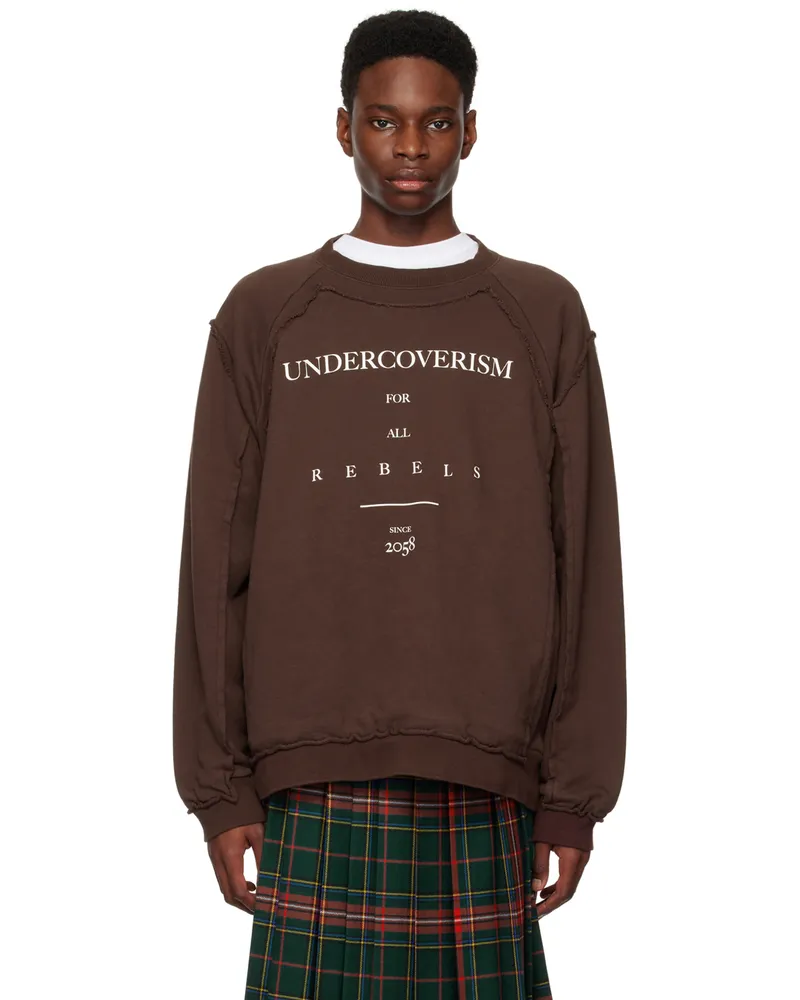 Undercover Brown Raw Edge Sweatshirt Brown