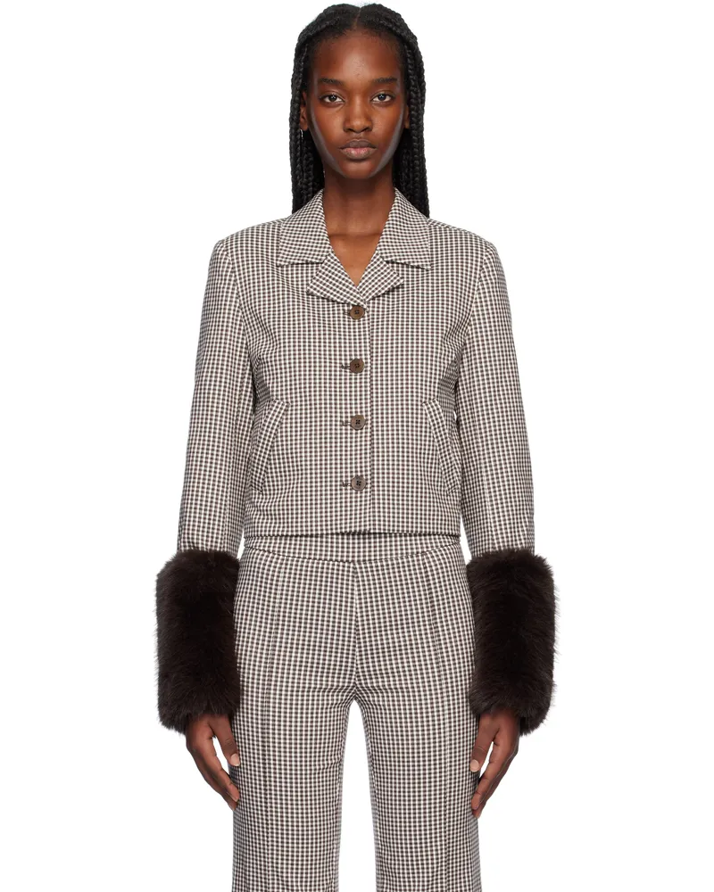 STAUD Brown & White Regency Jacket Dcmc