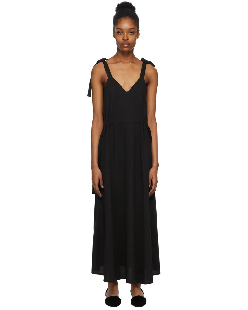 DEVEAUX Black & Navy Paneled Rosa Dress Black
