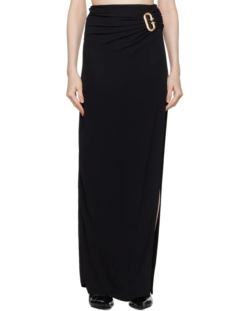 Casablanca Paris Black Draped Maxi Skirt Black