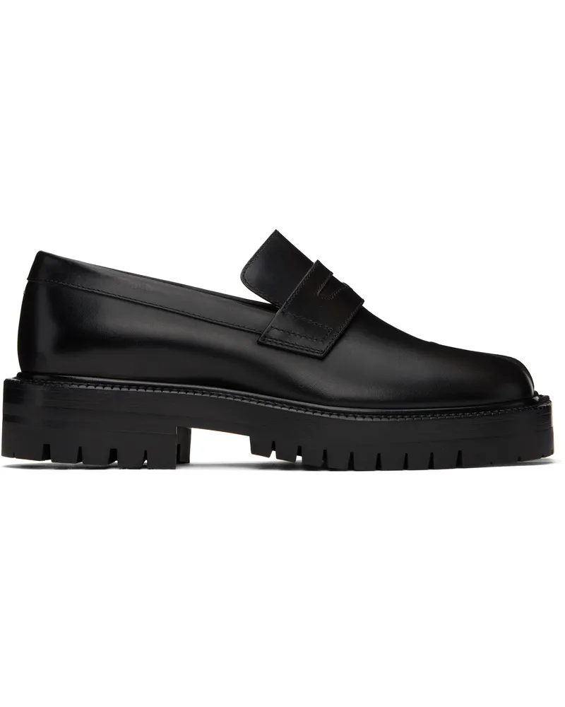 Maison Margiela Black Tabi Leather Loafers H8396