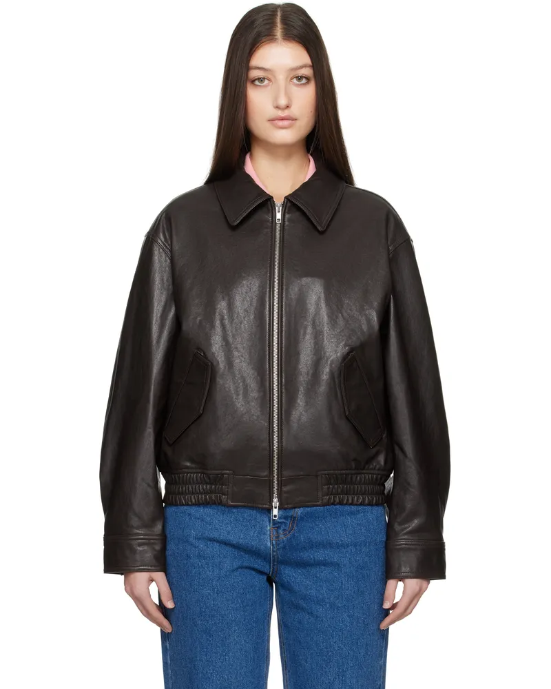 Dunst Brown Lambskin Leather Jacket Brown