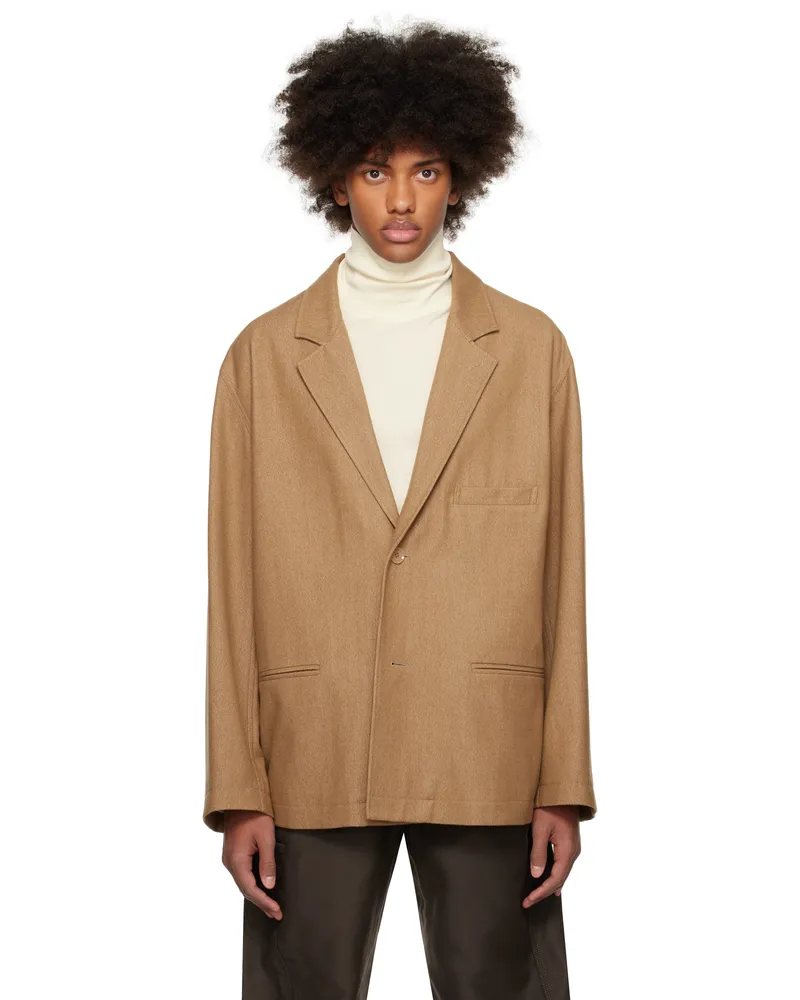Christophe Lemaire Beige Relaxed SB Workwear Blazer Mu209
