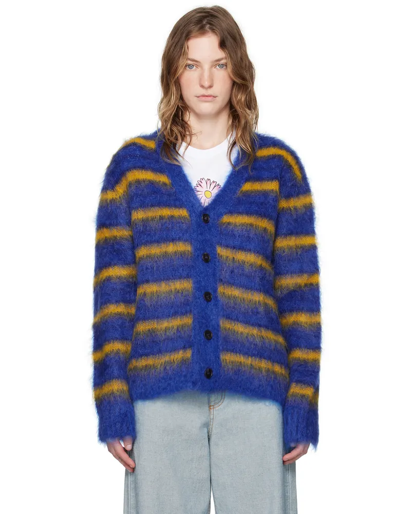 Marni Navy Striped Cardigan Rgb56