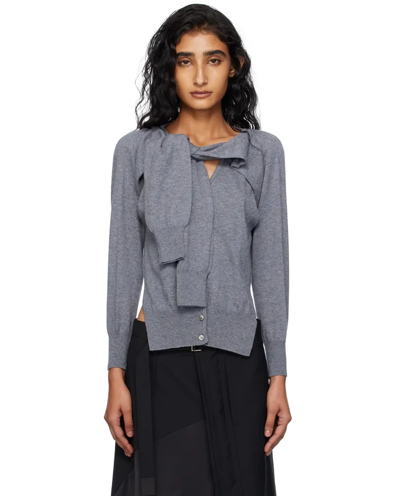 OPEN YY Gray Sleeve Layered Cardigan Gray