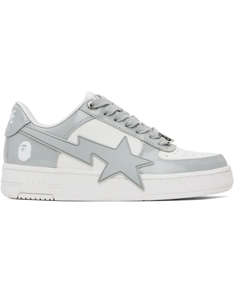 BAPE White & Gray Spot STA OS Sneakers Grey