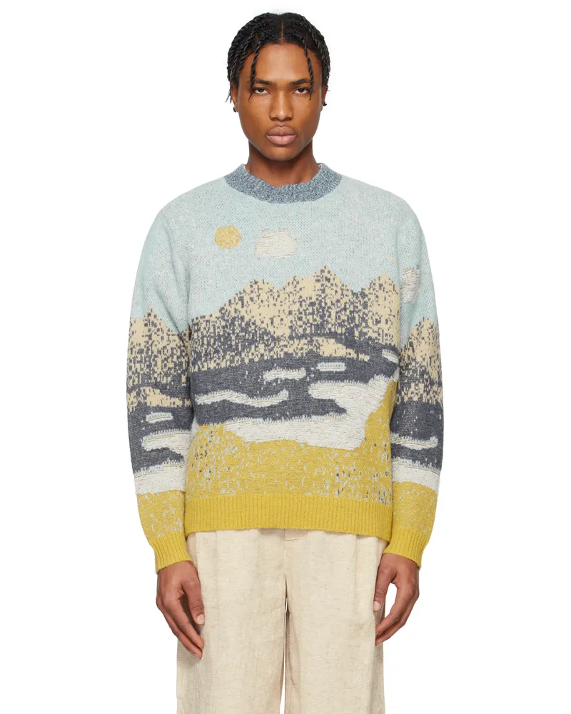 Holzweiler Blue & Yellow Haza Landscape Sweater Mustard