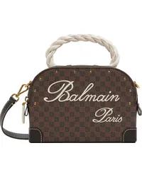 Balmain Brown Monogram Make Up Bag Eeo