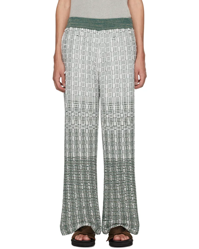 Isa Boulder White & Green Mat Trousers Gradiation